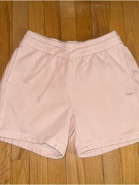 Aritzia TNA pink sweat fleece cozy fleece boyfriend fit with drawstrings